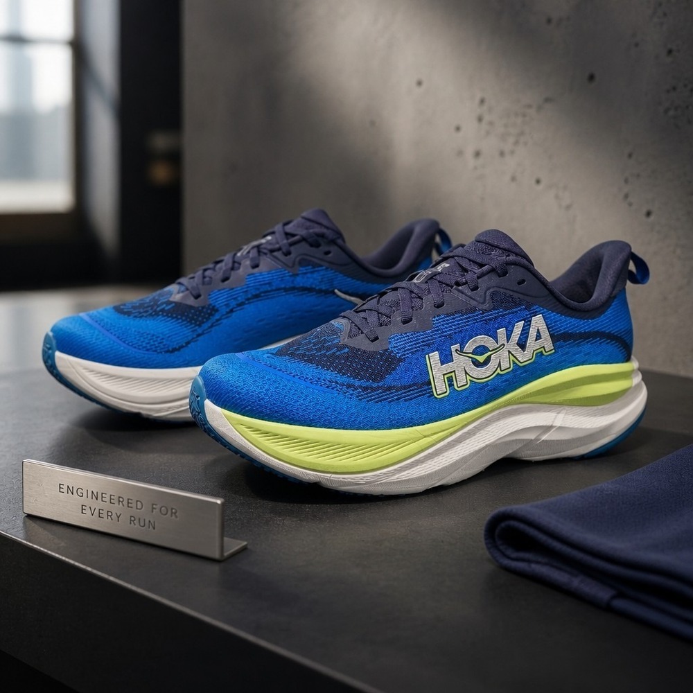 Hoka One Skyflow Mens Size 10.5D Varsity Navy Electric Blue Running Shoe 1155111
